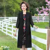 Casual jurken zomer elegante vintage vintage Chinese stijl jurk chiffon phoenix bloemen bedrukte vrouwen 5xl feest midi gewaad femme