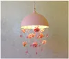 Chandeliers Pink/Blue Pendant Lamp Living Room Candle Lamps Luxury Modern Children Chandelier Lights AC D