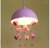 Chandeliers Pink/Blue Pendant Lamp Living Room Candle Lamps Luxury Modern Children Chandelier Lights AC D