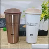 Tasses pour employés de bureau étudiants tasse portable sécurité en acier inoxydable gobelet double paroi tasse à vide couleur livraison directe 2022 maison g dhibn