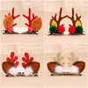 Party Decoration Cute Deer Horn Fuzzy Christmas Hair Clips Fashion Antlers Fur Ball Xmas Hairbands Decorations Girls Accessories
