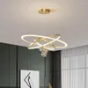 Candelabros 2022 Led moderno para sala de estar, comedor, cocina, lámparas colgantes, Control remoto, anillo redondo estrellado, luces colgantes