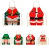 Parent-child Kitchen Apron Merry Christmas Printed Sleeveless Cotton Linen Aprons for Kids Men Women Home Cleaning Tools