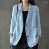 Abiti da donna Giacca estiva a maniche lunghe da donna Blazer alla moda con risvolto OL Blazer da donna Solid Thin Giacche Outwear Abito casual in cotone