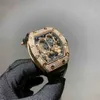 Luksusowe mechaniki męskie zegarek męski smok tygrys flos mechaniczny pełny wiertło Watch Naturalny taśmowy motyl klamra 42 mm