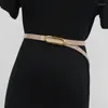 Belts Slide Oval Buckle Slim Belt Strap Women Simple Design Cow Leather Waist Casual Street Real Dress Decoration
