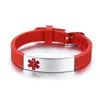 Wholesale Silicone Titanium Steel Bent Medical Charm Bracelet