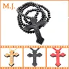 Collier ras du cou Hip Hop bois croix collier pour hommes Style Rock perles en bois longue chaîne jésus pendentif femmes Christ bijoux fête cadeau