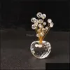 Decorative Objects Figurines 5 Colors Crystal Beads Prism Money Tree Figurine Glass Art Wealth Lucky Craft Car Interior Ornament F Dhhdw