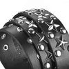 B￤lten 2022 Casual Fashion Pu Leather Pin Buckle Goth Style Star Girdle Women Eye Rivet Belt midje Midjeband Midjeband