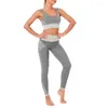 Active Set Stripe Women Two Piece Yoga Set snabbt torkande gym sportkläder persika höft leggings sport bh fitness kläder