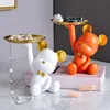 Decorazioni in stile nordico Tendenza creativa Portaoggetti Vassoio per orsi Modern Living Room Decoration Figurine Candy Girl Gift 220426