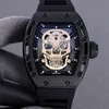 Luxe herenmonteurshorloge Heren Rm052 Nieuwste Ghost Skull-serie met originele geïmporteerde automatische ketting-up machinekern door middel van anti