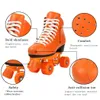 Pattini da ghiaccio Donne adulte Arancione Rosso Scarpe da skate Flash 4 Ruote Inline Quad Sneakers per ragazze Outdoor Gym Sport L221014