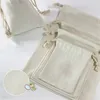 Beige mittelgroße Baumwoll-Canvas-Tasche mit Kordelzug, Geschenk-Schmuck-Verpackungsbeutel, Schmuck-Display, Hochzeitssack