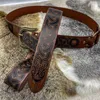 Belts PU Leather Ring Belt Costume Accessories Embossed Buckle Strap Knight