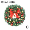 Decorative Flowers Christmas Wreath Artificial Pinecone Red Berry Garland Hanging Pine Cone Maple Cloth Rattan Material Hom