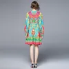 Robe imprimée pour femmes, haut de gamme, mode dame, manches longues, col en v, rétro, robes de fête de vacances, printemps automne, 2023