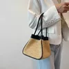 Abendtaschen Mini Weave handgemachte Stroh Unterarmtasche für Frauen Sommer Mode trendige Schulter Handtaschen Picknick Geldbörsen