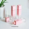 Lip Gloss Private Label 8 Ml Quadrato Sfumato Rosa Vuoto Bacchetta Tubi Bulk Beauty Makeup Rossetto Contenitore cosmetico