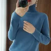 Women's Sweaters 2022 Full Sleeve Sweater Women Turtleneck Office Lady Pure Color Knitted Pullover Loose White Khaki Sweaters for Women T221019