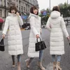 Kvinnors trenchrockar vinter parkas down coat kvinnor 2022 bomullsvita jackor långa parka överdimensionerade koreanska modekläder varm jacka jacka