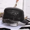 Visors Fashion Middle And Old People's Leather Hat Winter Outdoor People Thin Warm Ear Hats Man