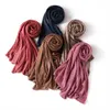 Scarves Shawls 2022 New Elegant Plain Color Small Polka Dot Stretchy Lace Muslim Hijab Shawls Scarv