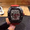 Orologio meccanico da uomo di lusso Orologio da uomo brasato al carbonio con lo stesso quadrante grande e prepotente multifunzionale a forma di barile scavato completamente automatico