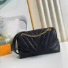 Sacs de soirée épaule nouvelle vague chaîne femme V sacs en forme de sac à main en cuir véritable rabat sac à main classique designer luxe portefeuille214n