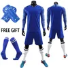 Set da corsa Bambini Divise da portiere per adulti Tuta Maglie da calcio Uomo Ragazzi Donna Manica lunga Calcio Set con calzini Parastinchi 221019