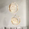 Pendant Lamps Nordic Crystal Led Small Light Round Ring Bedside Bedroom Decoration Chandelier Indoor Lighting Industrial Fixture