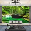 Sfondi Foresta Naturale Murales Poster Paesaggio Luce solare Arte Decorazione della casa Immagine Soggiorno Albero Paesaggio marino Carta da parati Personalizzata 3D Po