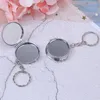 Keychains 1PCS Portable Folding Mirror Key Chain Pocket Compact Makeup Cosmetic With Ring