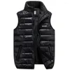 Men's Vests Winter Men's Sleeveless Jacket Big Sizes Black Vest Autumn Casual Warm Thick Coats Male Cotton-Padded Work Men Waistcoat