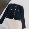 Women's Sweaters Woman Cropped Cardigan Fashion Women Elegant Button Long-Sleeved Knitted Cardigans Sweater Female Jacket Coat 221020