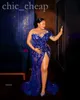 2022 Arabski Aso Ebi Ebi -Mermaid Beade Dresses Cequined Lace Evening Formalne przyjęcie Drugie przyjęcie urodziny Druhna Suknie zaręczynowe sukienki ZJ837