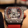 Wine Barrel Watch RM53-01 Series Automatic Mechanical Red Carbon Fiber Tape Mens Watch