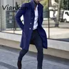 Herrpäls faux päls män jacka hösten 2022 lång varm smal blazer rockar ficka fast manlig dike outwear vintage casual blandningar vindbrytare rockar t221007