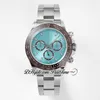 VRF 11650 A7750 Automatic Chronograph Mens Watch Ceramics Brown Bezel Ice Blue Stick Dial Barelet Stainless Steel Super Super S263P