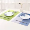 WHQ 4 PCS SET PLACEMATS PVCテーブルマットカラーブロックダイニングディスクパッドコースターMANTEL NAPPERON 30 45CMプレートバータペットDE LUGAR 220627