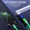 3ft 2A Magnetic Phone Cables Fast Charger LED Flowing Light Cable Charging Line Streamer Quick Charge Wire for Samsung Huawei Xiaomi