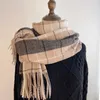 Scarves Hat Glove Set Scarf CV-018 2022 New adjacent color card Its gray check print scarf is suitable for women's warm winter cashmere wool