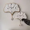 Wall Clocks Modern Fashion Ginkgo Leaf Swing Resin Clock Home Livingroom Mute Quartz Mural El Store Sticker Crafts