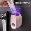 Punch-free Automatic Toothpaste Dispenser Squeezers Wall-Mounted Toothbrush Holder For WC Home Bathroom Accessories Sets