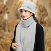 Kvinnor Winter Hat Long Scarf Set Thick Warm Lady Mother Gift Russian Winter Outdoor Set