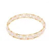 Bangle Metal Border White Pearl Bracelet Luxury Classic Add Women Charm Gold Color Baroque Atmosphere Trendy Accessories Jewelry