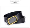 Women girl trendy fashion belt letter metal buckle belts simple pure color dress belt personality Top selling