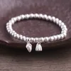 999 argent méthode ancienne boule mate perles brins bracelets pour femme bohême fait à la main perle déclaration Bracelet Bracelet 040