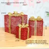 Kerstdecoraties Geschenklamp driedelige set met batterij Doos Vakantielicht String Warm Wit Chrismas LED Smeedijzeren decor scen